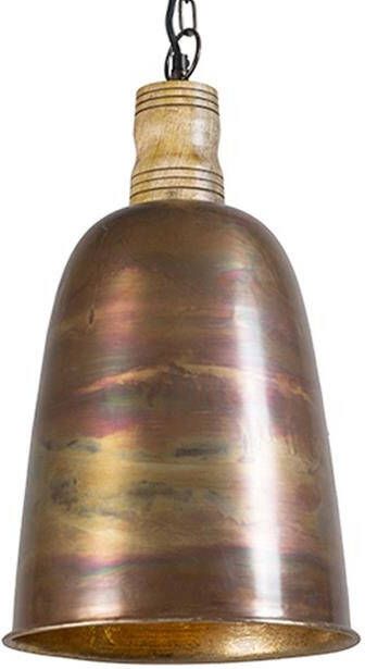 QAZQA Vintage hanglamp koper met goud Burn