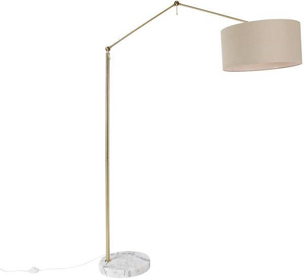 QAZQA Vloerlamp goud met kap lichtbruin 50 cm verstelbaar Editor