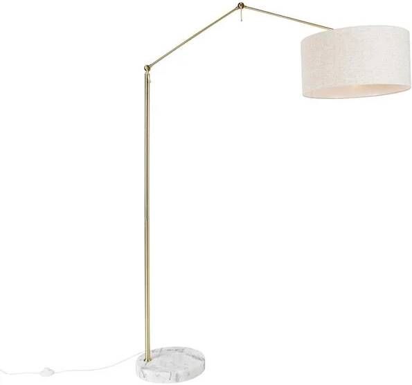 QAZQA Vloerlamp goud met kap lichtgrijs 50 cm verstelbaar Editor