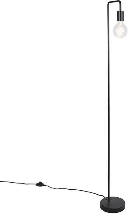 QAZQA Moderne vloerlamp zwart rond 145cm Facil