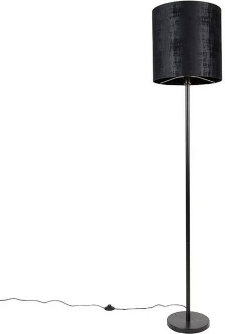 QAZQA Moderne vloerlamp zwart kap zwart 40 cm Simplo