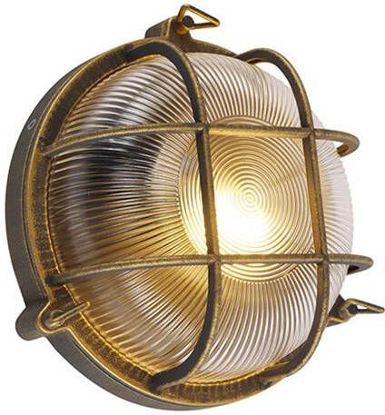 QAZQA Wand- en plafondlamp goud|messing rond IP44 Noutica