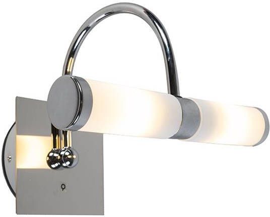 QAZQA Klassieke badkamer wandlamp chroom IP44 2-lichts Bath Arc