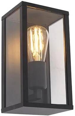 QAZQA Industriële wandlamp zwart 26 cm IP44 Charlois