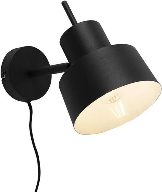 QAZQA Retro wandlamp zwart draai- en kantelbaar Chappie