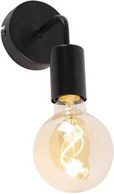 QAZQA Moderne wandlamp zwart 15 5 cm Facile