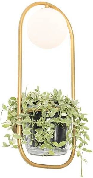 QAZQA Art deco wandlamp goud met wit glas Isabella