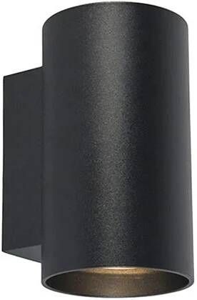 QAZQA Moderne wandlamp zwart rond 2-lichts Sandy