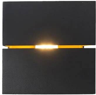 QAZQA Moderne wandlamp zwart met goud 9 7 cm Transfer Groove