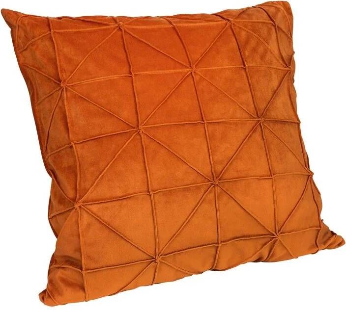 QUVIO Kussenhoes met grafisch patroon 50 x 50 cm Fluweel Oranje - Foto 2