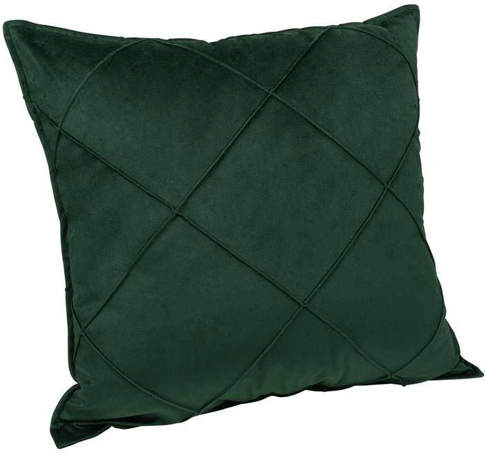 QUVIO Kussenhoes met ruit patroon 50 x 50 cm Fluweel Donker Groen - Foto 2