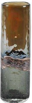 Rasteli Vaas Glas Bruin-Blauw L 8.5 cm B 5 cm H 28 cm