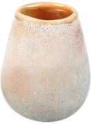 Rasteli Vaas-Siervaas Glas Oranje Bruin-Wit D 9.5 cm H 12 cm