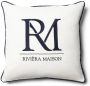Rivièra Maison Riviera Maison Kussenhoes wit met blauw tekst 50x50 RM Monogram - Thumbnail 1