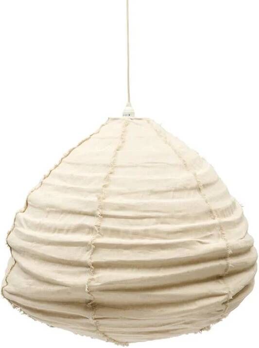 Rivièra Maison Riviera Maison Hanglamp rond Beige Lucera Lamp Katoen Linnen Riet