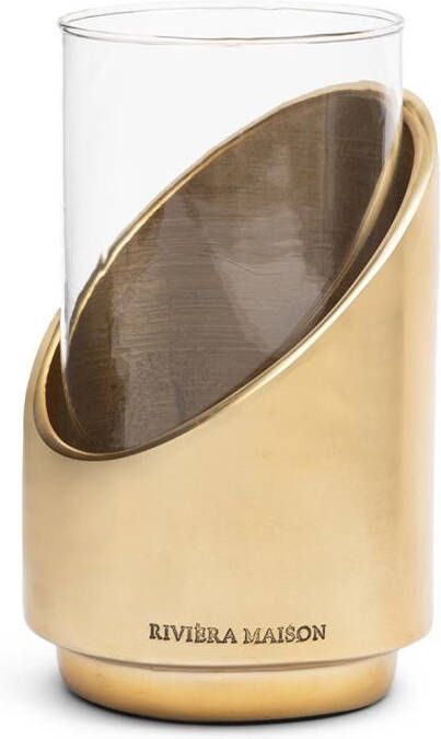 Rivièra Maison Riviera Maison theelichthouder Beige|Goud Gaia Aluminium Glas