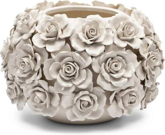 Rivièra Maison Riviera Maison Vaas Wit Rose Aardewerk (ØxH) 30x20