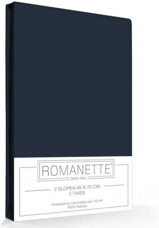 Romanette 2 Kussenslopen Katoen Marine