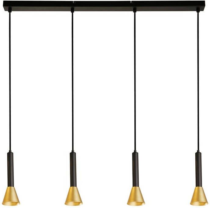 Searchlight Signal Hanglamp 4-lichts Zwart Goud
