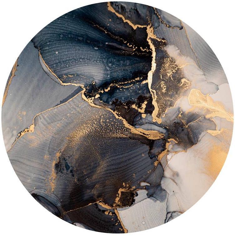 Seemly | Agate Black Grey & Gold Muurcirkel