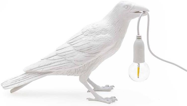 Seletti Bird Waiting tafellamp buiten wit