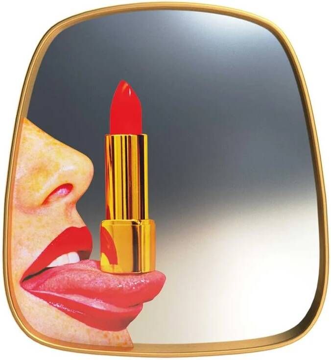 Seletti Mirror Gold frame spiegel 54x59 Tongue