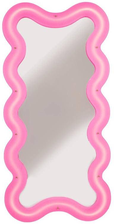 Seletti Supercurve Tall spiegel met verlichting large 185x90 roze