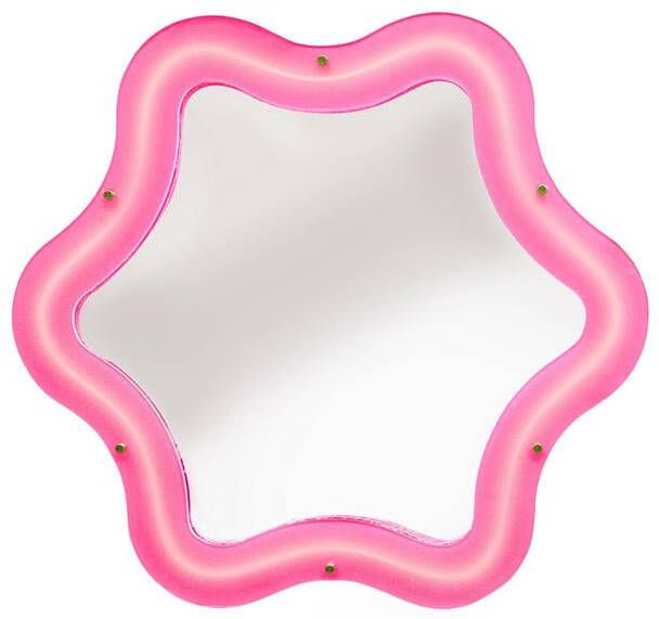 Seletti Supercurve Tiny Flower spiegel met verlichting 86x78 roze