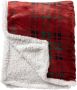 Sierkussen.nl Plaid 150 x200 cm CARLTON fleece deken + sherpa rood - Thumbnail 2