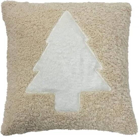 Textino Malin Kerst sierkussen 45x45 cm Beige