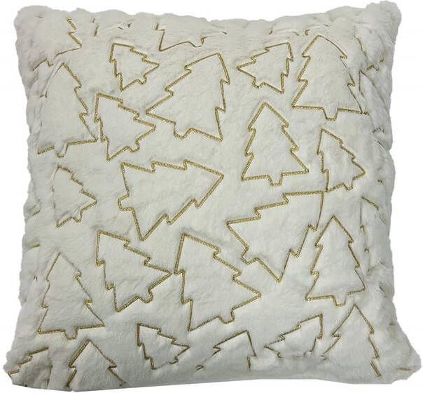 Textino Pina Kerst sierkussen 45x45 cm wit