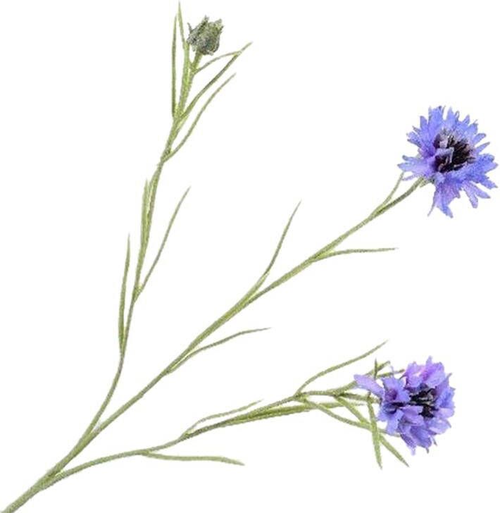 Silk-ka Kunstbloem-Zijden Bloem-Korenbloem Zijde Blauw 65 cm