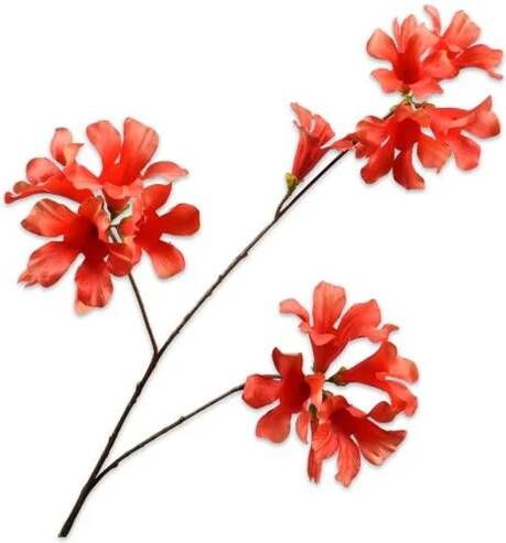 Silk-ka Zijden Bloem-Kunstbloem Mandevilla Tak Oranje 86 cm