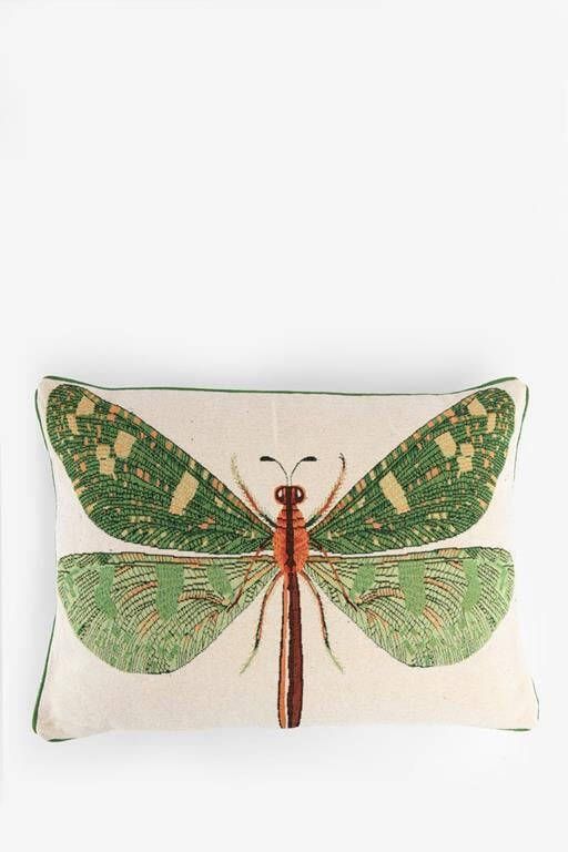 Sissy-Boy Groen jacquard kussen dragonfly