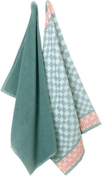Sissy-Boy Groenblauwe handdoek en theedoek terry