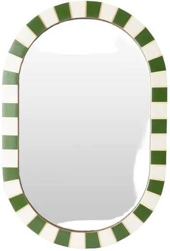 Sissy-Boy Groene hangspiegel met geblokte omlijsting