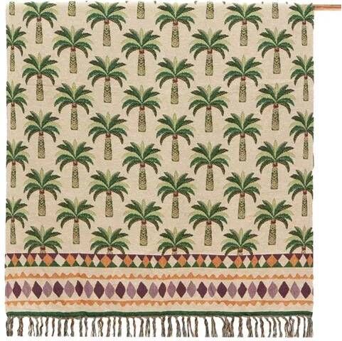 Sissy-Boy Multicolour jacquard geweven sprei met palmboom print