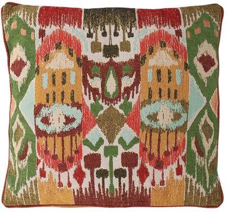 Sissy-Boy Multicolour jacquard kussen met ikat dessin