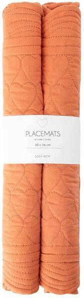 Sissy-Boy Roze placemat set met hartjesprint-2st.