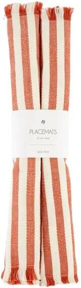 Sissy-Boy Set van 2 oranje gestreepte placemats-2st.