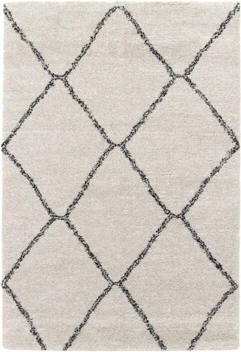Sweeek Shaggy interieur tapijt Berber stijl wit en zwart
