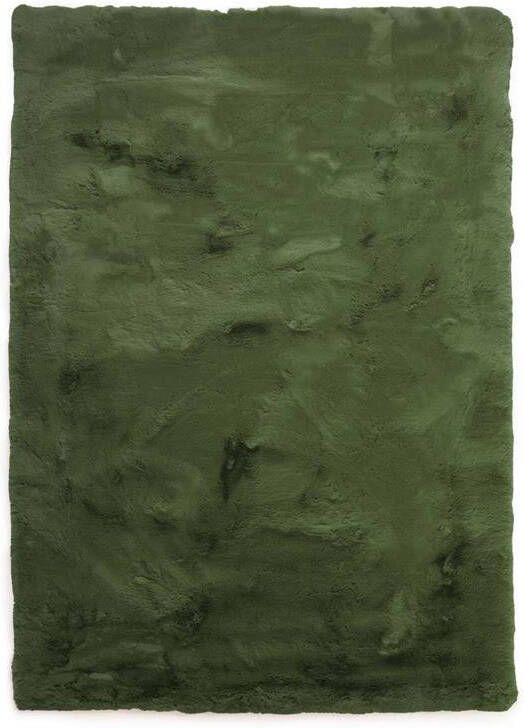 Tapeso Fluffy vloerkleed Comfy Deluxe olijfgroen 70x140 cm