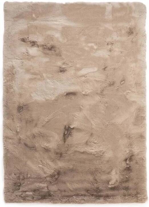 Tapeso Fluffy vloerkleed Comfy Deluxe taupe 70x140 cm