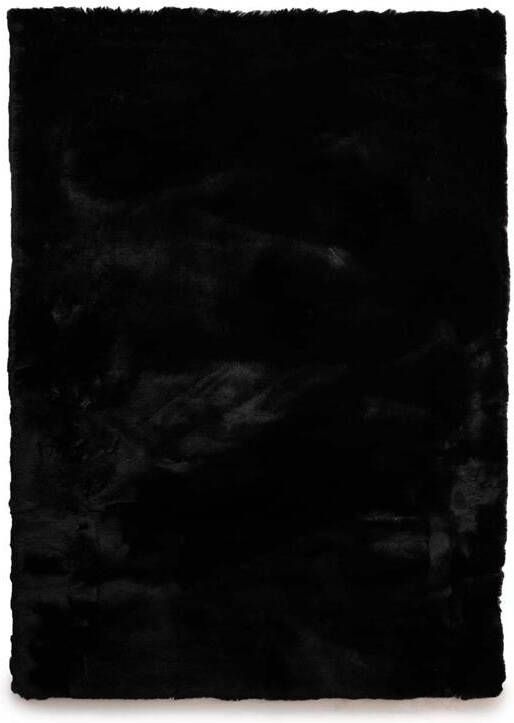Tapeso Fluffy vloerkleed Comfy Deluxe zwart 70x140 cm