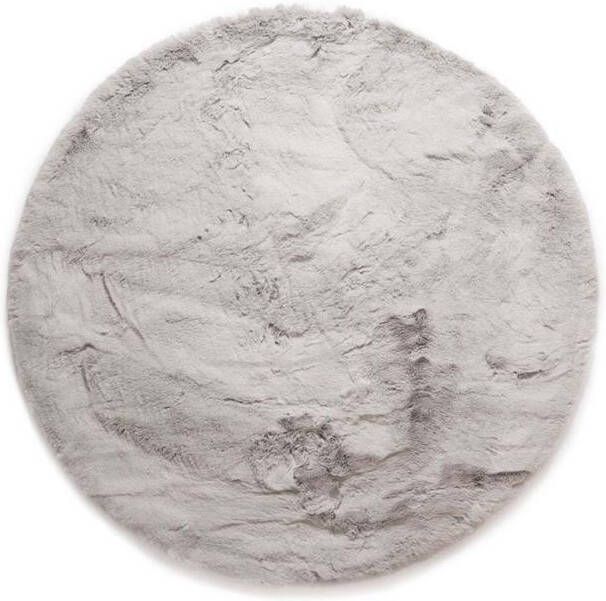 Tapeso Fluffy vloerkleed rond Comfy Deluxe lichtgrijs 230 cm rond