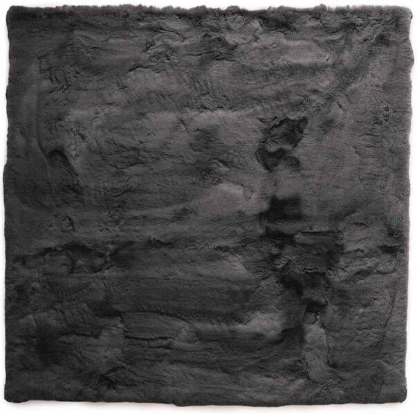 Tapeso Fluffy vloerkleed vierkant Comfy Deluxe donkergrijs 230x230