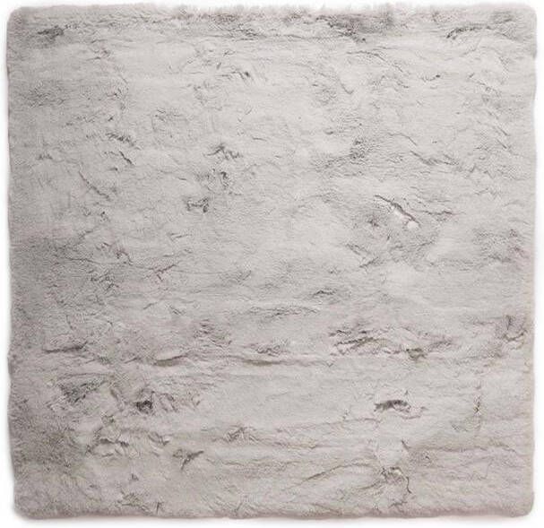 Tapeso Fluffy vloerkleed vierkant Comfy Deluxe lichtgrijs 100x100