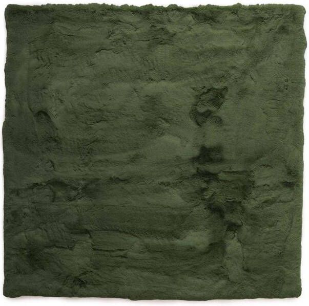 Tapeso Fluffy vloerkleed vierkant Comfy Deluxe olijfgroen 230x230