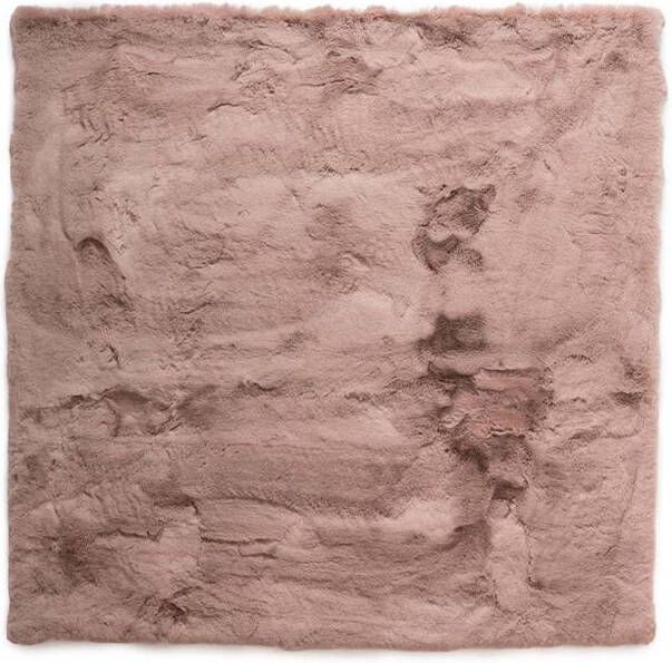 Tapeso Fluffy vloerkleed vierkant Comfy Deluxe roze 130x130 cm
