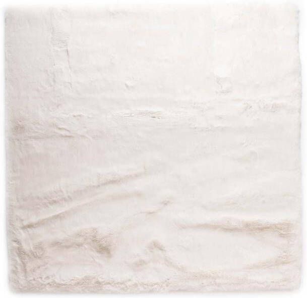 Tapeso Fluffy vloerkleed vierkant Comfy Deluxe wit 100x100 cm